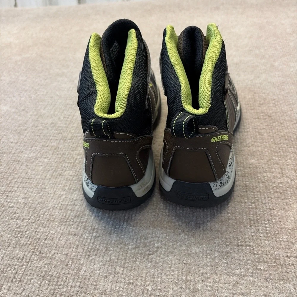 Skechers Skech-Tex Waterproof Hiking Boots Brown / Black / Lime Youth Size 5